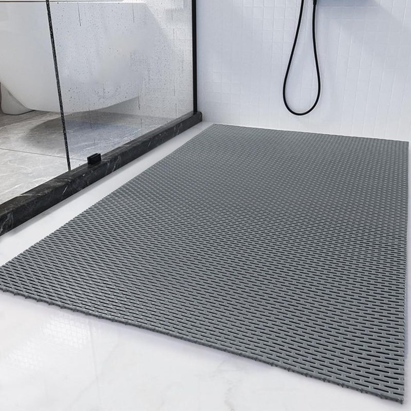 HOMBYS 35 x 24 Extra Large Shower Mat for Shower Stall Tub, Non Slip Bath Mat Bathroom Accessories, PVC Mats for Shower and Bathroom, Quick Drying, (Gray, 35"x24") - Image 1